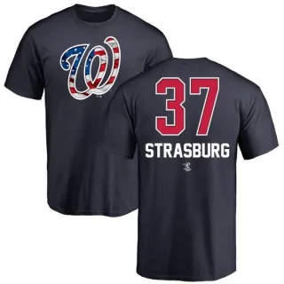 Stephen Strasburg Washington Nationals Name and Number Banner Wave T-Shirt - Navy
