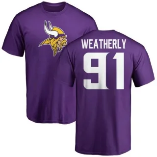 Stephen Weatherly Minnesota Vikings Name & Number Logo T-Shirt - Purple