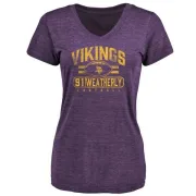 Stephen Weatherly Women's Minnesota Vikings Flanker Tri-Blend T-Shirt - Purple