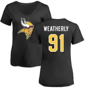 Stephen Weatherly Women's Minnesota Vikings Name & Number Logo Slim Fit T-Shirt - Black