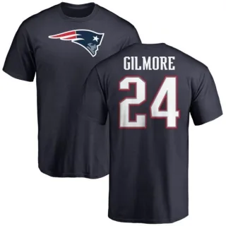 Stephon Gilmore New England Patriots Name & Number Logo T-Shirt - Navy