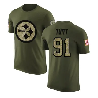 Stephon Tuitt Pittsburgh Steelers Olive Salute to Service Legend T-Shirt