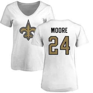 Sterling Moore Women's New Orleans Saints Name & Number Logo Slim Fit T-Shirt - White