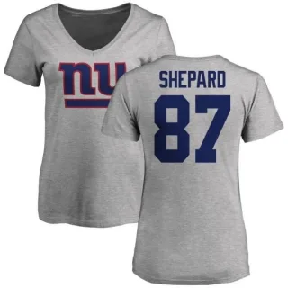 Sterling Shepard Women's New York Giants Name & Number Logo Slim Fit T-Shirt - Ash