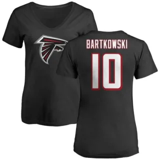 Steve Bartkowski Women's Atlanta Falcons Name & Number Logo Slim Fit T-Shirt - Black