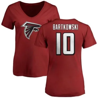 Steve Bartkowski Women's Atlanta Falcons Name & Number Logo Slim Fit T-Shirt - Red