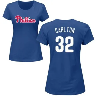 Steve Carlton Women's Philadelphia Phillies Name & Number T-Shirt - Royal