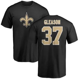 Steve Gleason New Orleans Saints Name & Number Logo T-Shirt - Black