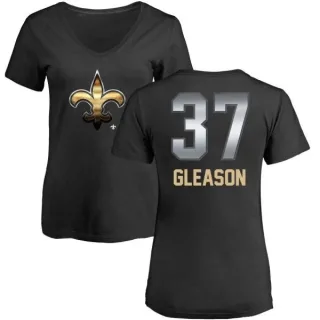 Steve Gleason Women's New Orleans Saints Midnight Mascot T-Shirt - Black