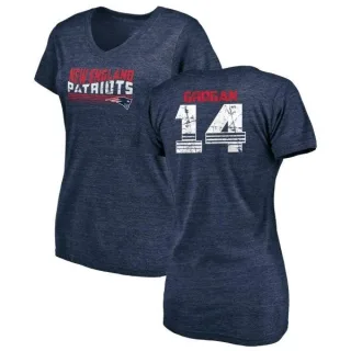 Steve Grogan Women's New England Patriots Retro Tri-Blend V-Neck T-Shirt - Navy