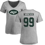 Steve McLendon Women's New York Jets Name & Number Logo Slim Fit T-Shirt - Ash