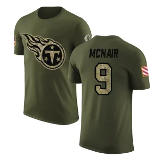 Steve McNair Tennessee Titans Olive Salute to Service Legend T-Shirt