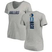 Steve Nash Women's Dallas Mavericks Ash Backer T-Shirt