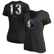 Steve Nash Women's Dallas Mavericks Black Midnight Mascot T-Shirt