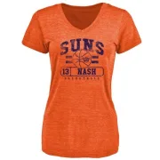 Steve Nash Women's Phoenix Suns Orange Baseline Tri-Blend T-Shirt