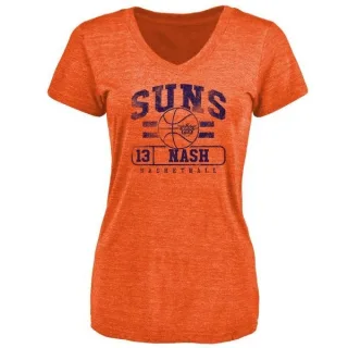 Steve Nash Women's Phoenix Suns Orange Baseline Tri-Blend T-Shirt