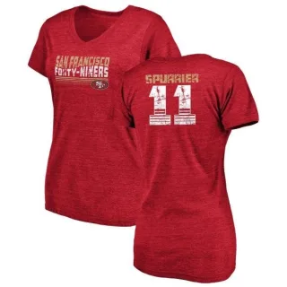 Steve Spurrier Women's San Francisco 49ers Retro Tri-Blend V-Neck T-Shirt - Red