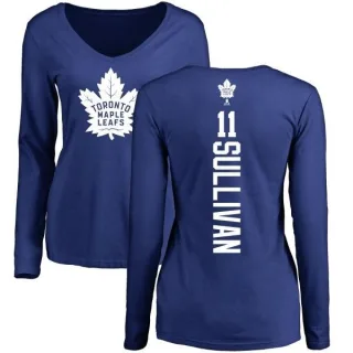 Steve Sullivan Women's Toronto Maple Leafs Backer V-Neck Long-Sleeve T-Shirt - Royal