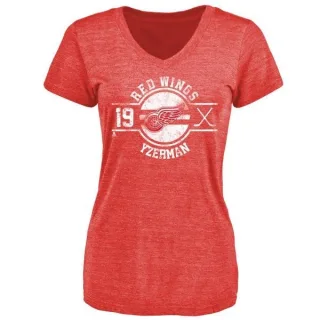 Steve Yzerman Women's Detroit Red Wings Insignia Tri-Blend T-Shirt - Red