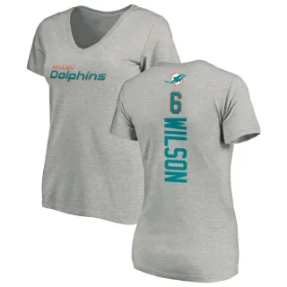 Stone Wilson Women's Miami Dolphins Backer V-Neck T-Shirt - Ash