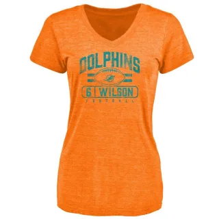 Stone Wilson Women's Miami Dolphins Flanker Tri-Blend T-Shirt - Orange