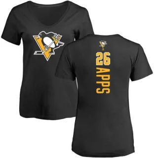 Syl Apps Women's Pittsburgh Penguins Backer T-Shirt - Black