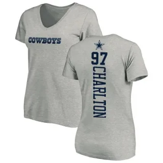 Taco Charlton Women's Dallas Cowboys Backer Slim Fit T-Shirt - Ash