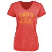 Tautvydas Kieras Women's Kansas City Chiefs Flanker Tri-Blend T-Shirt - Red