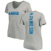 Tavon Wilson Women's Detroit Lions Backer V-Neck T-Shirt - Ash