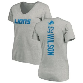 Tavon Wilson Women's Detroit Lions Backer V-Neck T-Shirt - Ash