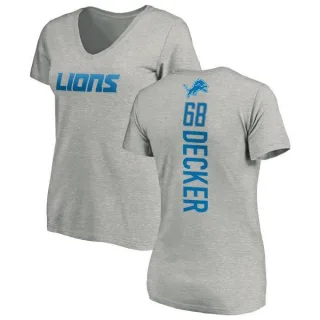 Taylor Decker Women's Detroit Lions Backer V-Neck T-Shirt - Ash