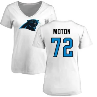 Taylor Moton Women's Carolina Panthers Name & Number Logo Slim Fit T-Shirt - White