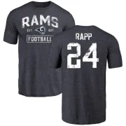 Taylor Rapp Los Angeles Rams Distressed Name & Number Tri-Blend T-Shirt - Navy