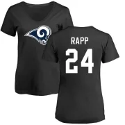 Taylor Rapp Women's Los Angeles Rams Name & Number Logo Slim Fit T-Shirt - Black