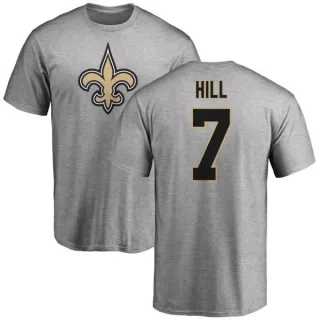 Taysom Hill New Orleans Saints Name & Number Logo T-Shirt - Ash