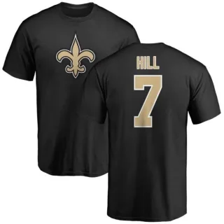 Taysom Hill New Orleans Saints Name & Number Logo T-Shirt - Black