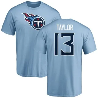 Taywan Taylor Tennessee Titans Name & Number Logo T-Shirt - Light Blue