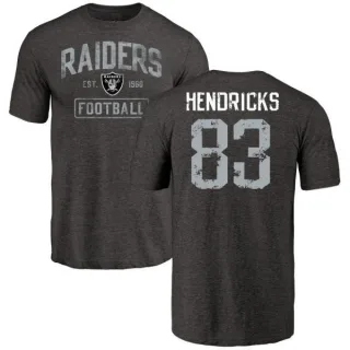 Ted Hendricks Oakland Raiders Black Distressed Name & Number Tri-Blend T-Shirt