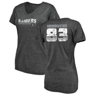 Ted Hendricks Women's Oakland Raiders Retro Tri-Blend V-Neck T-Shirt - Black