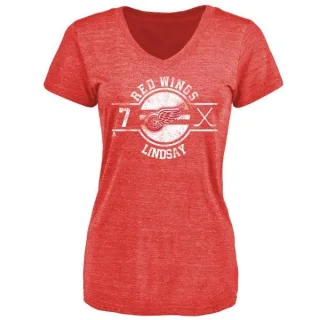 Ted Lindsay Women's Detroit Red Wings Insignia Tri-Blend T-Shirt - Red