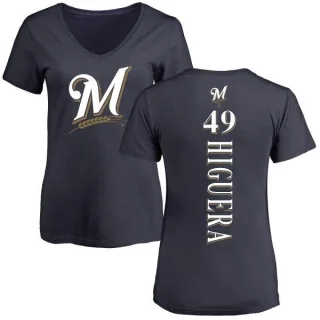 Teddy Higuera Women's Milwaukee Brewers Backer Slim Fit T-Shirt - Navy