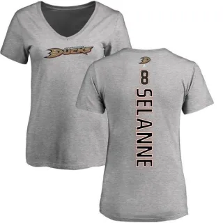 Teemu Selanne Women's Anaheim Ducks Backer T-Shirt - Ash