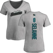 Teemu Selanne Women's San Jose Sharks Backer T-Shirt - Ash