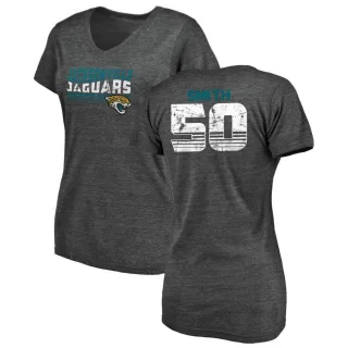 Telvin Smith Women's Jacksonville Jaguars Retro Tri-Blend V-Neck T-Shirt - Black