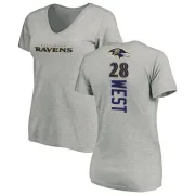 Terrance West Women's Baltimore Ravens Backer V-Neck T-Shirt - Ash