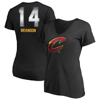 Terrell Brandon Women's Cleveland Cavaliers Black Midnight Mascot T-Shirt