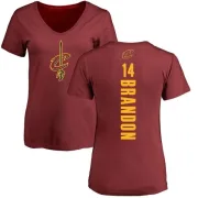 Terrell Brandon Women's Cleveland Cavaliers Maroon Backer T-Shirt