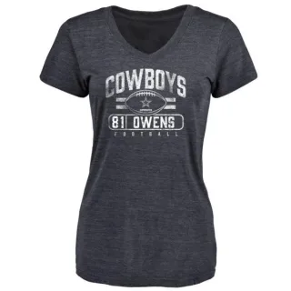 Terrell Owens Women's Dallas Cowboys Flanker Tri-Blend T-Shirt - Navy