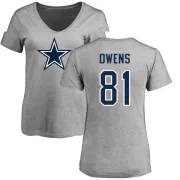 Terrell Owens Women's Dallas Cowboys Name & Number Logo T-Shirt - Ash