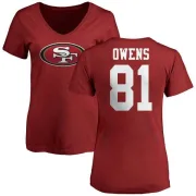 Terrell Owens Women's San Francisco 49ers Name & Number Logo Slim Fit T-Shirt - Red